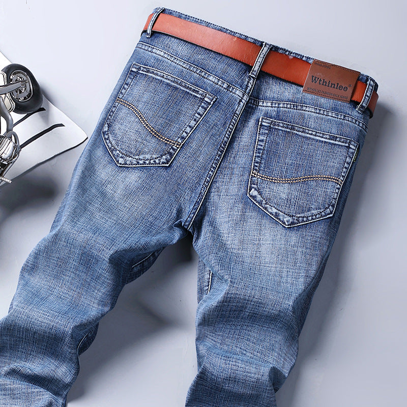 Pantalon en denim doublé polaire coupe droite