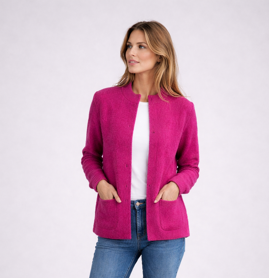 Manteau en maille à poches raffiné