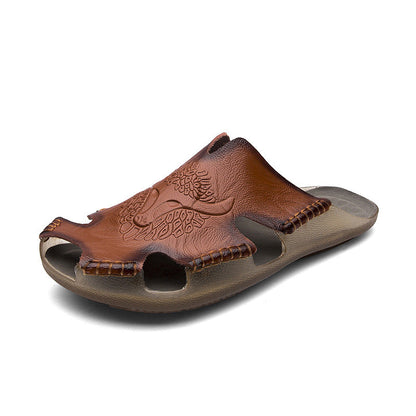 Sandales Baotou en cuir à tendons – Hommes