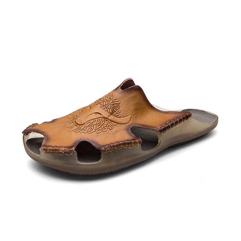 Sandales Baotou en cuir à tendons – Hommes