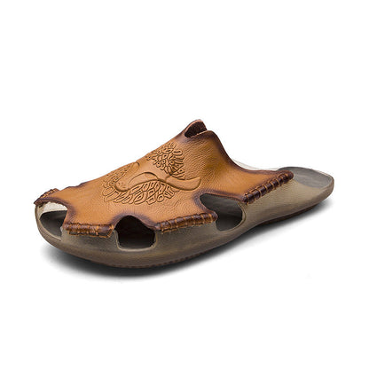 Sandales Baotou en cuir à tendons – Hommes
