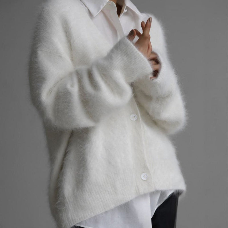 Gilet boutonné à col en V pour femme