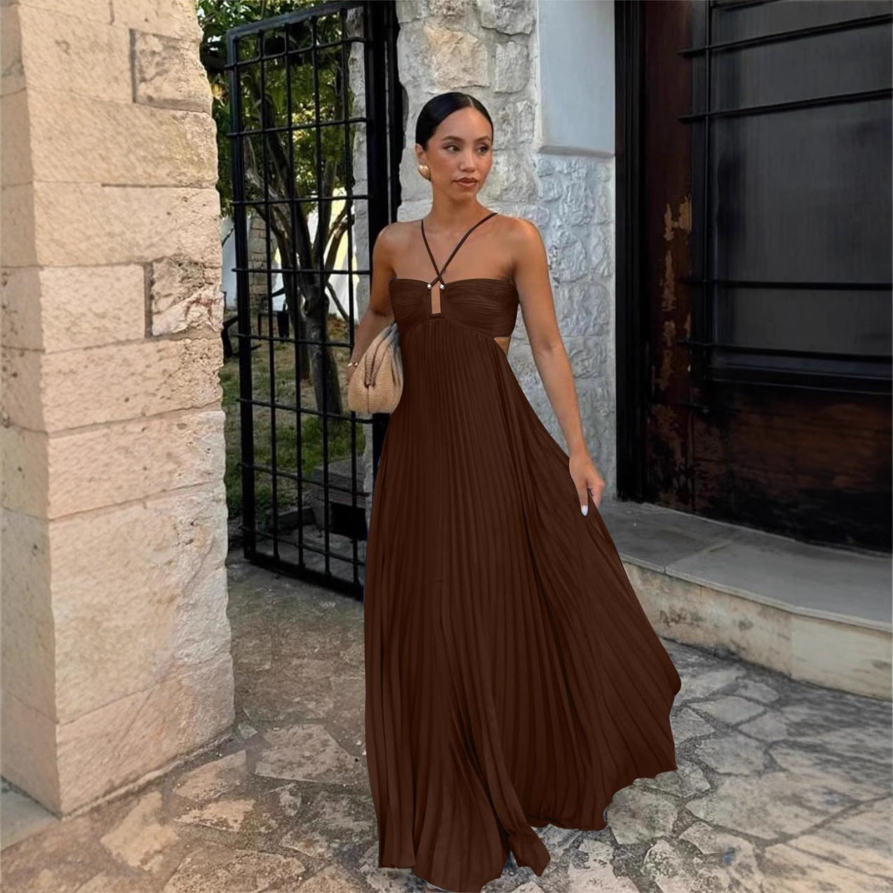 Robe bustier plissée