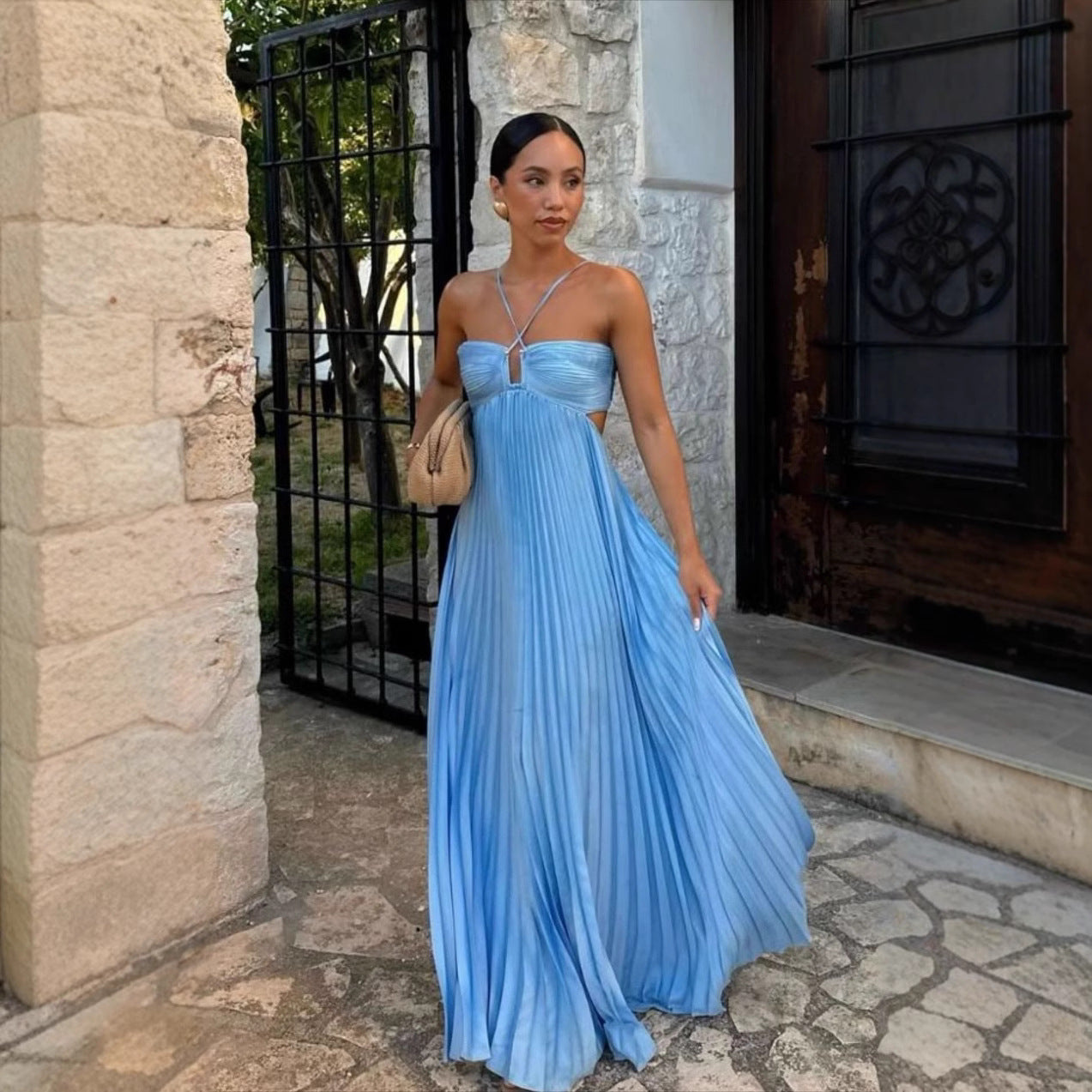 Robe bustier plissée