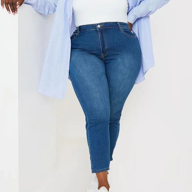 Jean slim taille haute Contour