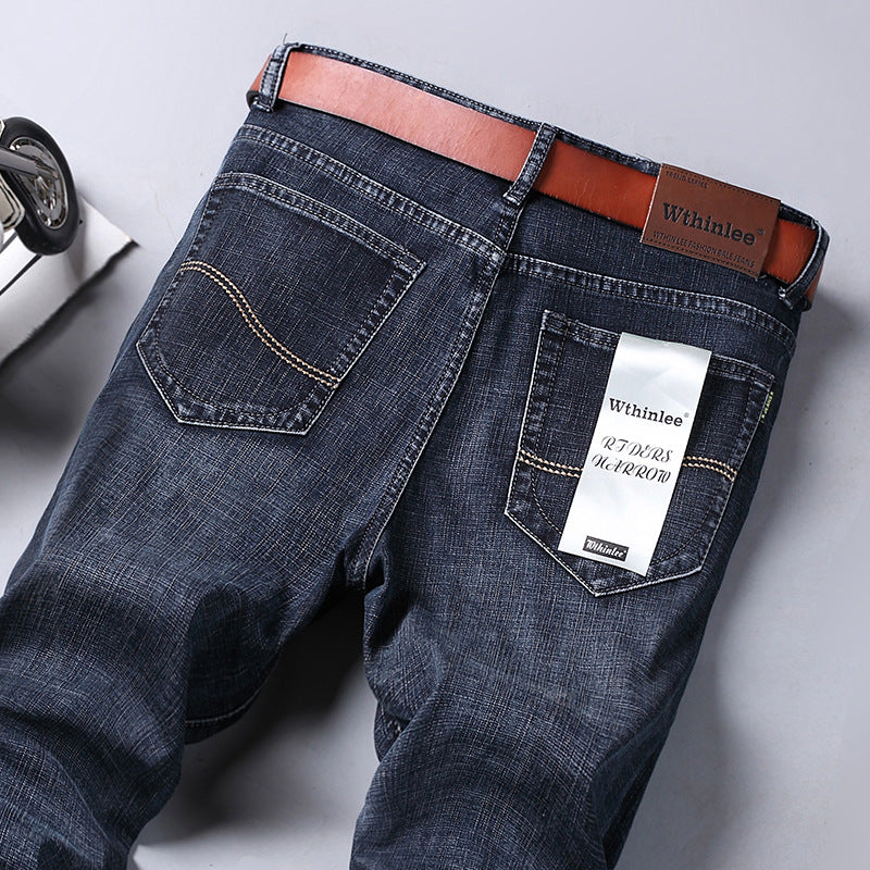 Pantalon en denim doublé polaire coupe droite