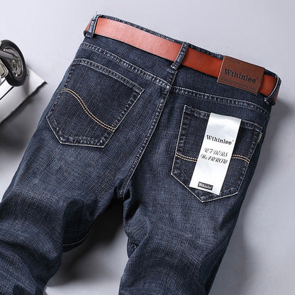 Pantalon en denim doublé polaire coupe droite