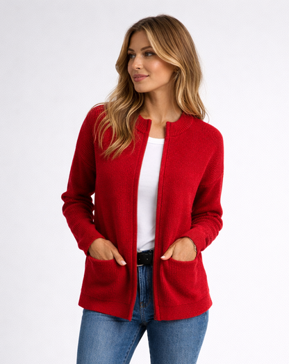 Manteau en maille à poches raffiné