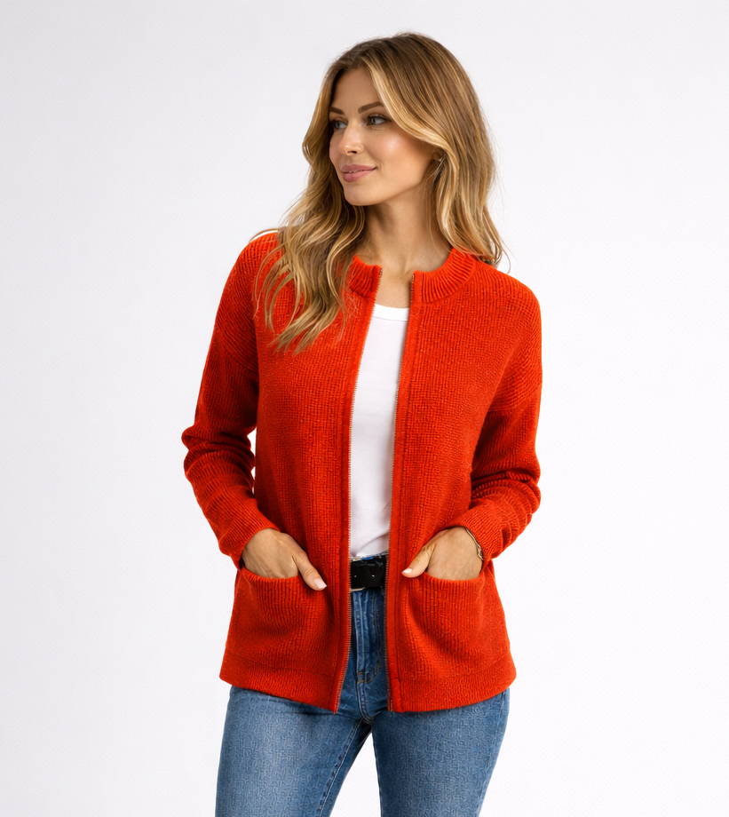 Manteau en maille à poches raffiné