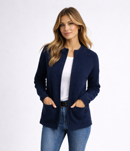Manteau en maille à poches raffiné