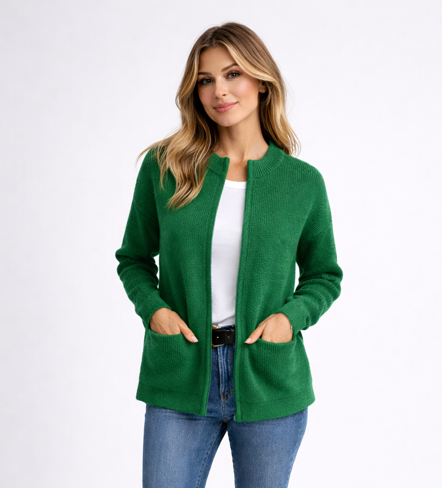 Manteau en maille à poches raffiné