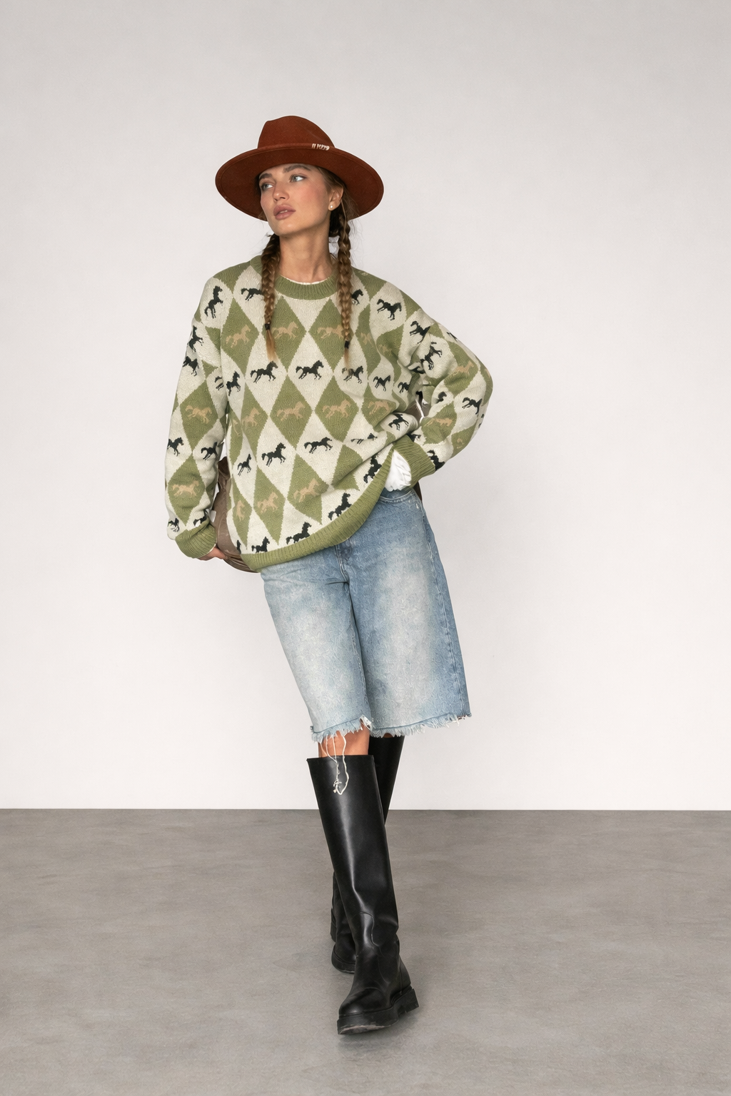 Haut en maille jacquard color-block