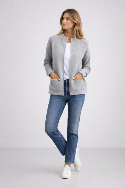 Manteau en maille à poches raffiné