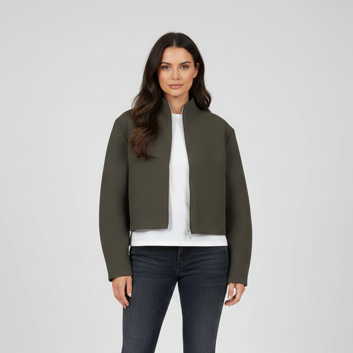 Veste courte à col montant