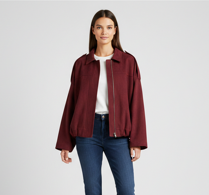 Veste zippée à manches chauve-souris