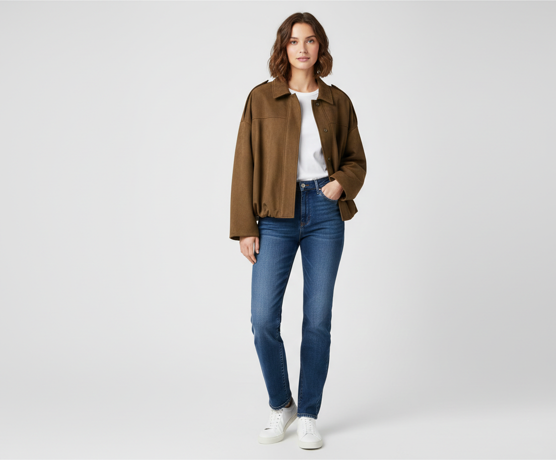 Veste zippée à manches chauve-souris