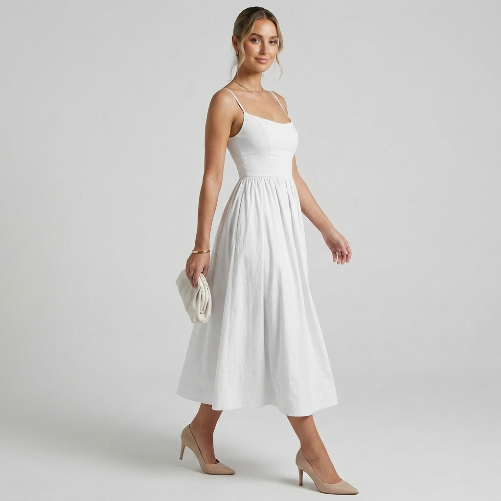 Robe nuisette minimaliste à bretelles