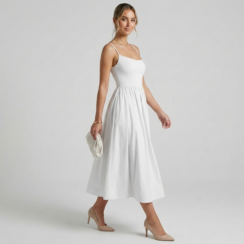 Robe nuisette minimaliste à bretelles