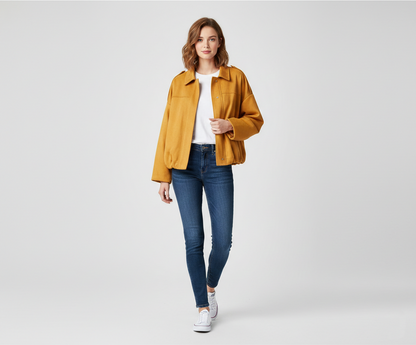 Veste zippée à manches chauve-souris