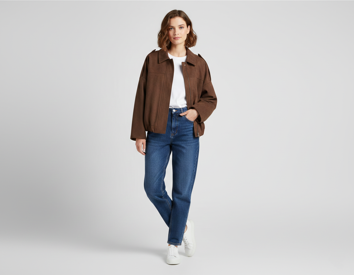 Veste zippée à manches chauve-souris