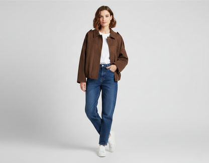 Veste zippée à manches chauve-souris