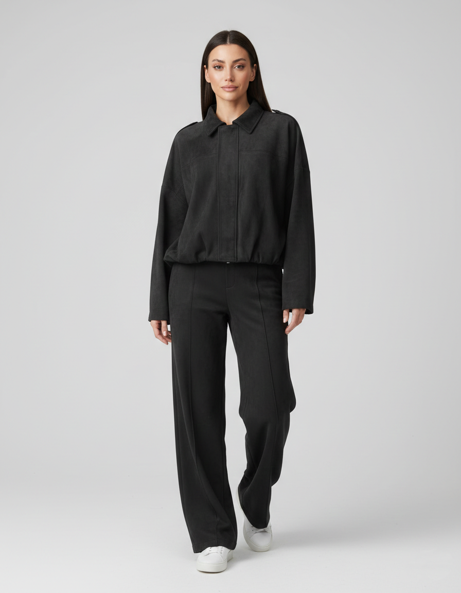 Veste zippée à manches chauve-souris
