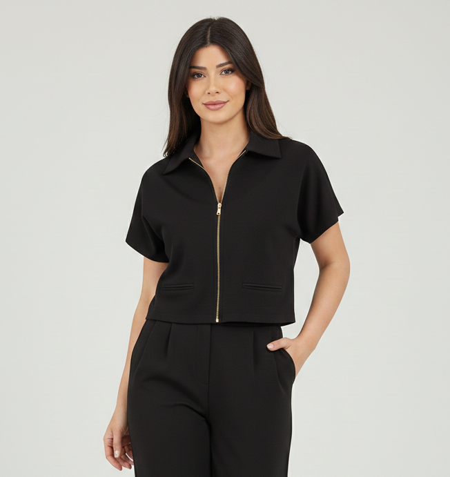 Ensemble blazer à revers et pantalon droit