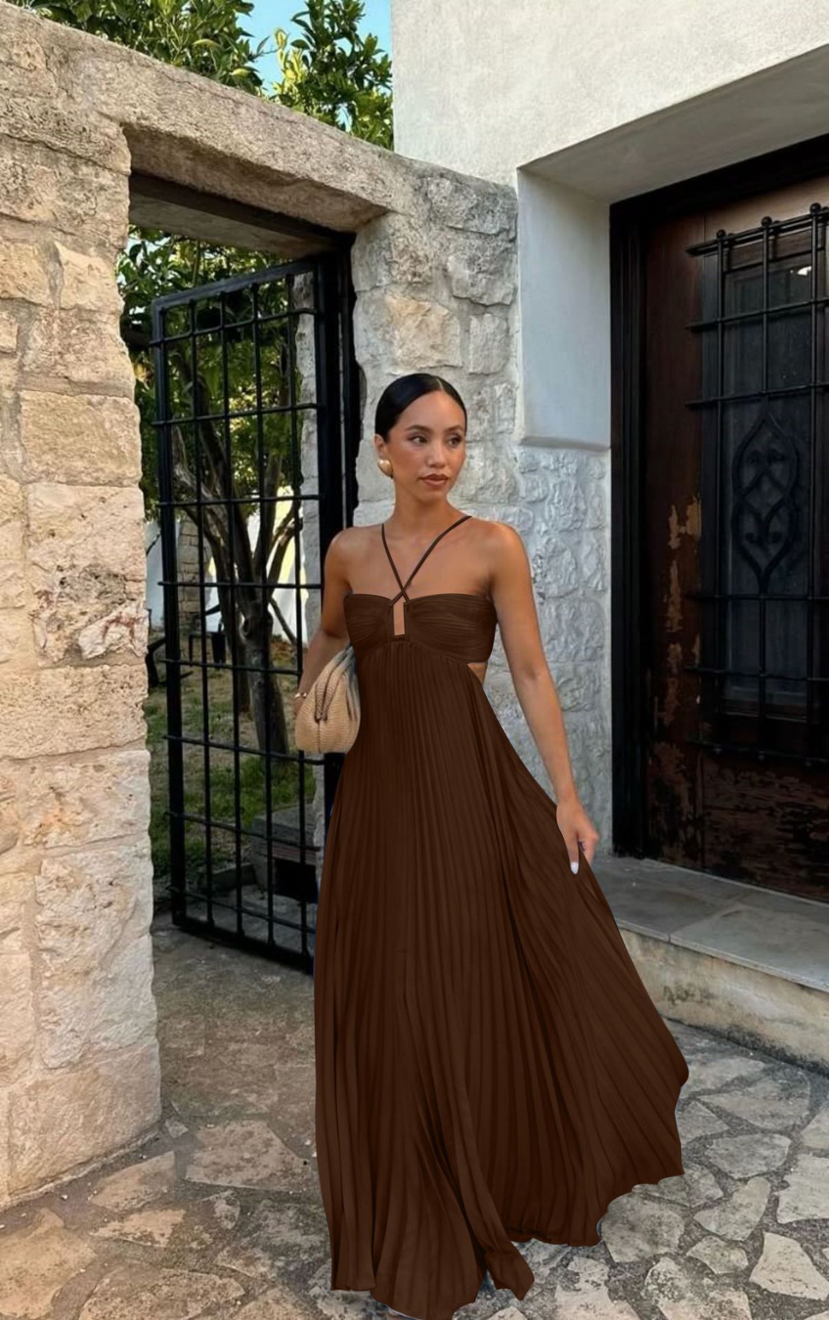 Robe bustier plissée