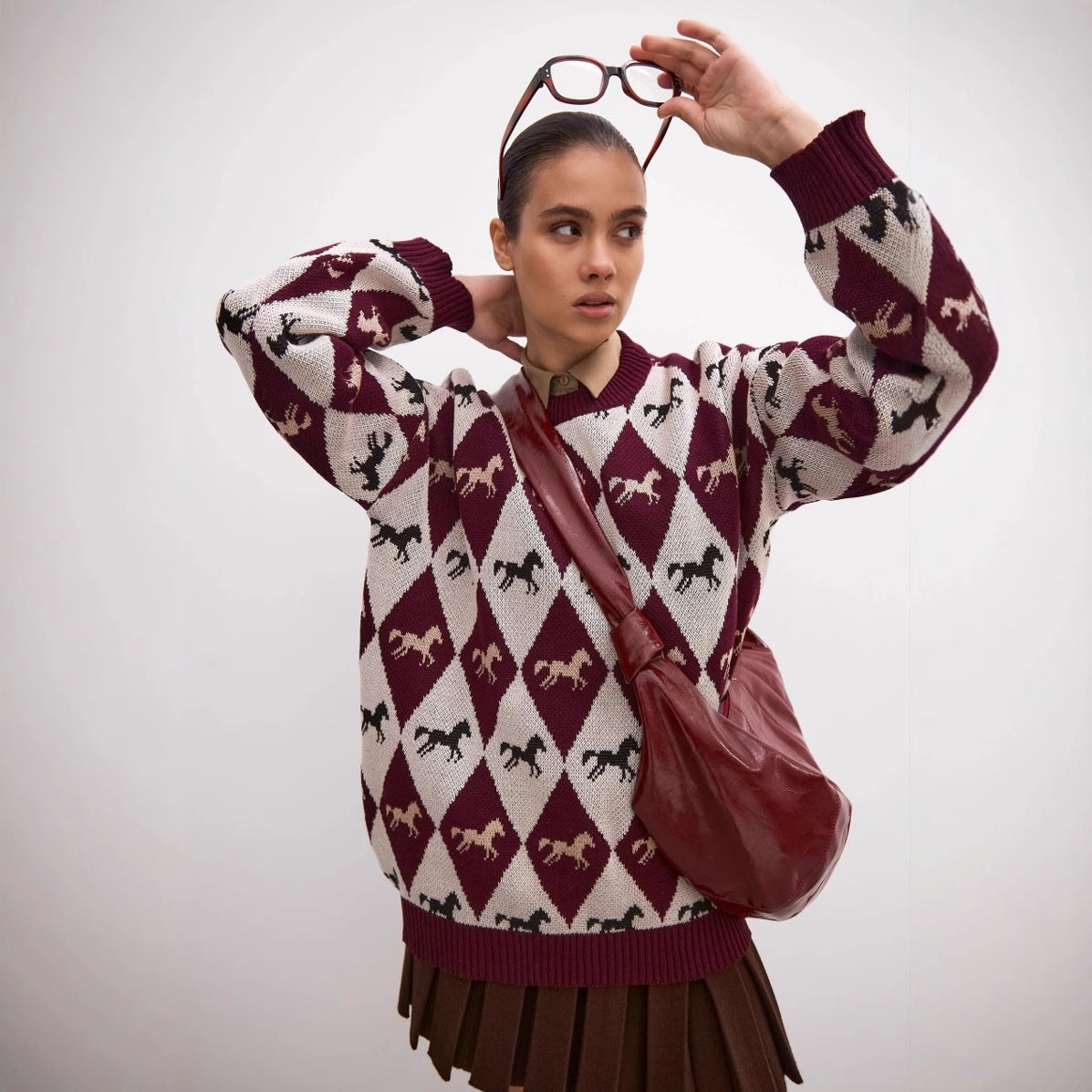 Haut en maille jacquard color-block